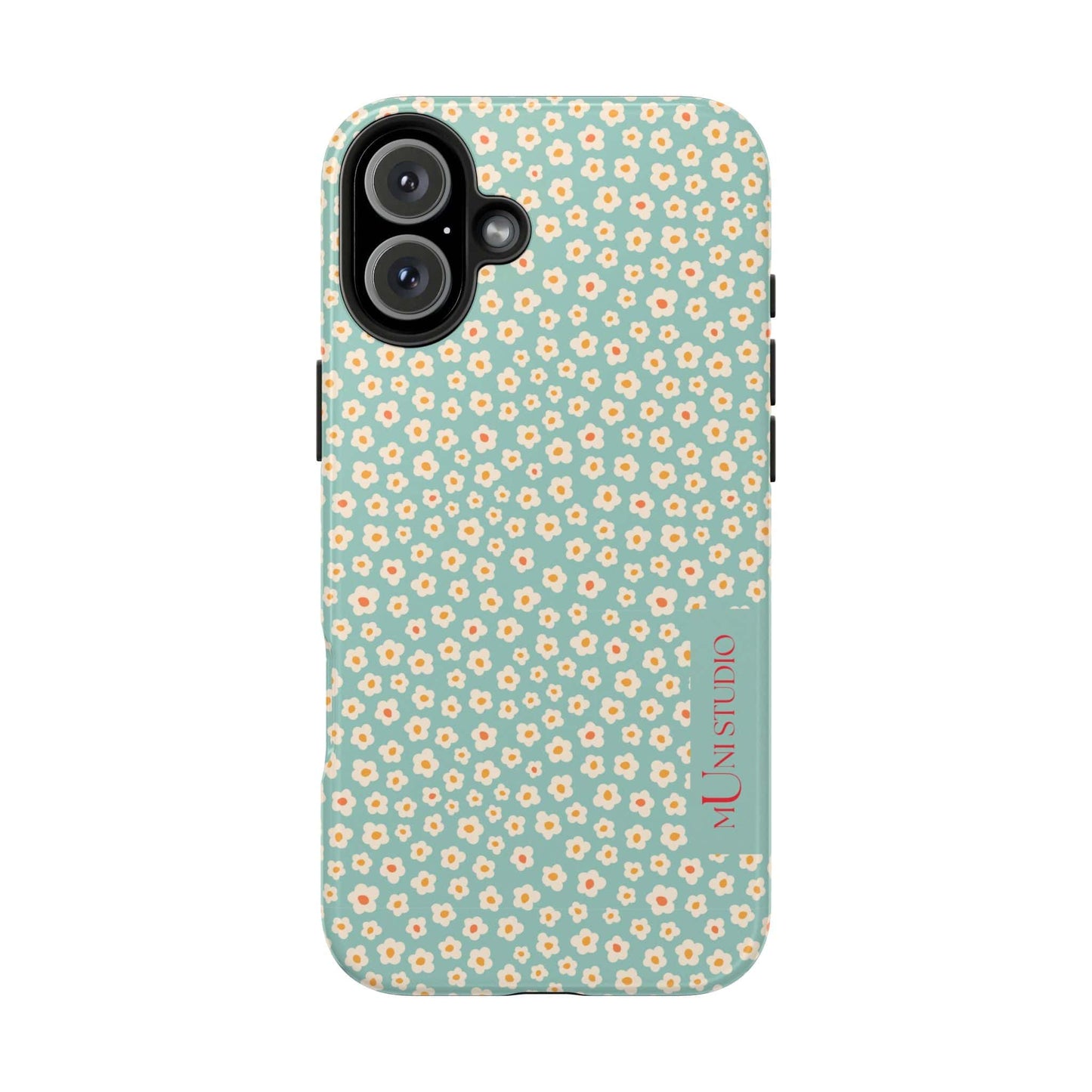 Muni Studio Phone Case iPhone 16 Plus FLOWER MATCHA, Tough Phone Case