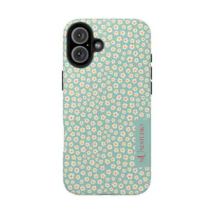 Muni Studio Phone Case iPhone 16 Plus FLOWER MATCHA, Tough Phone Case