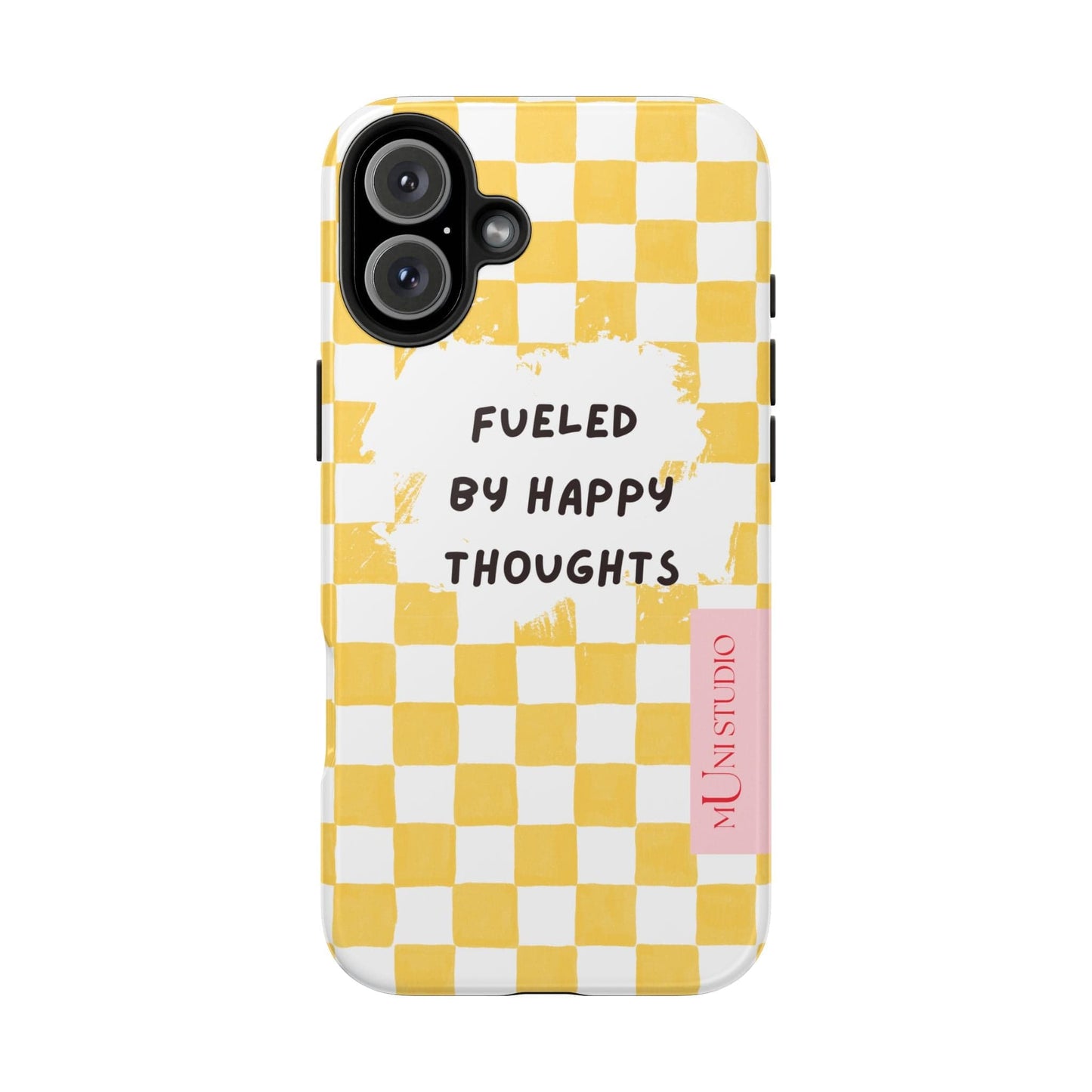 Muni Studio Phone Case iPhone 16 Plus HAPPY, Tough Phone Case
