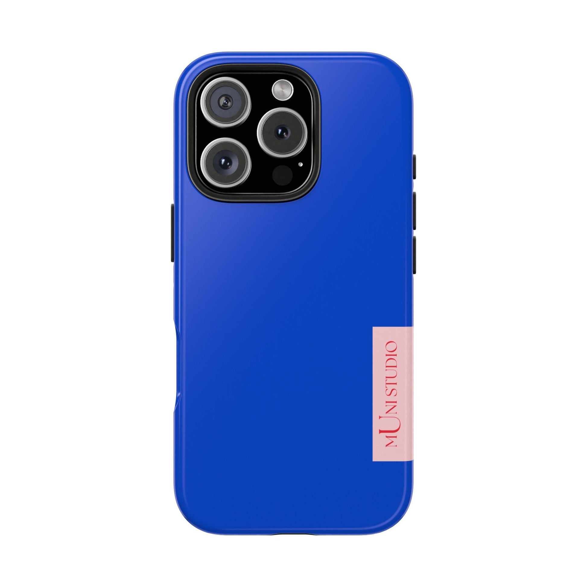 Muni Studio Phone Case iPhone 16 Pro DAZZLING BLUE, Tough Phone Case