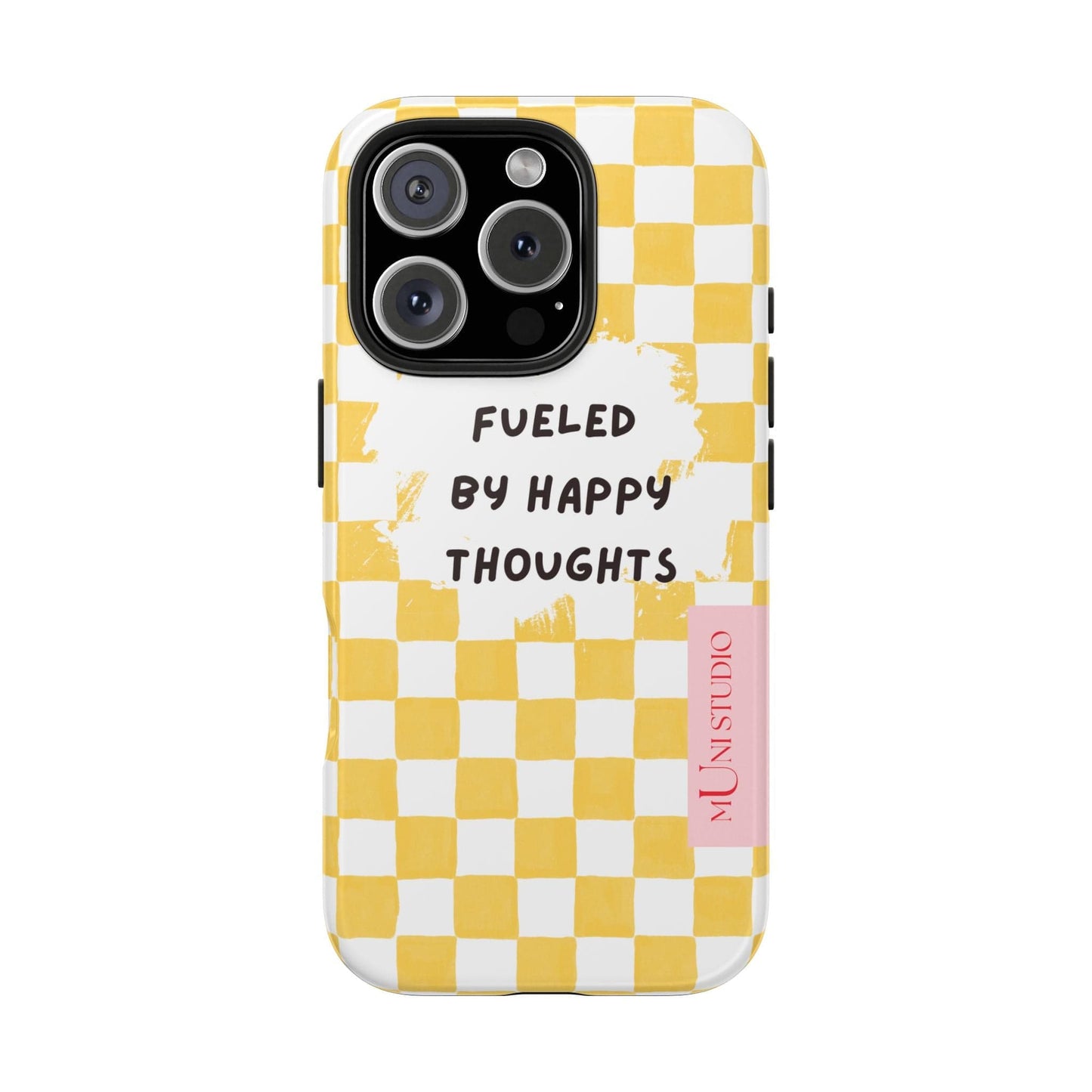 Muni Studio Phone Case iPhone 16 Pro HAPPY, Tough Phone Case
