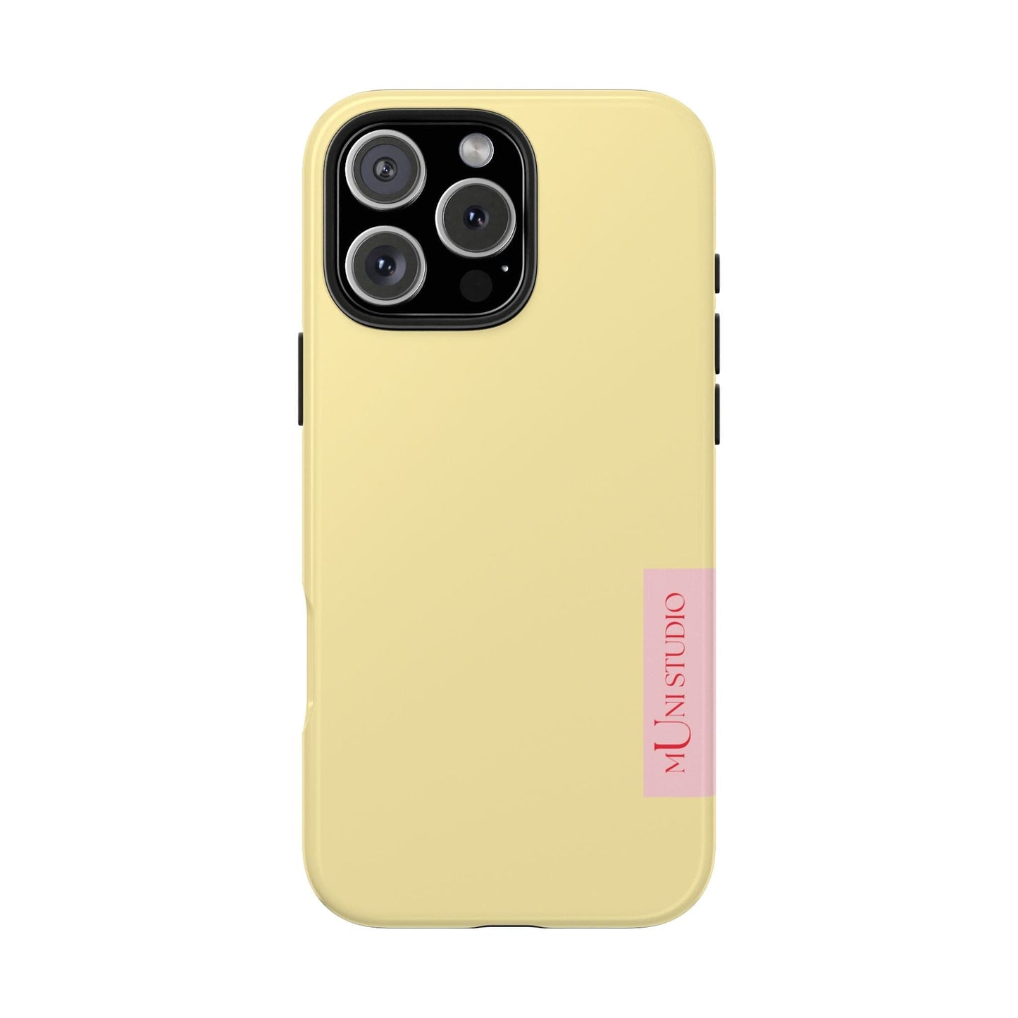 Muni Studio Phone Case iPhone 16 Pro Max BUTTER YELLOW, Tough Phone Case