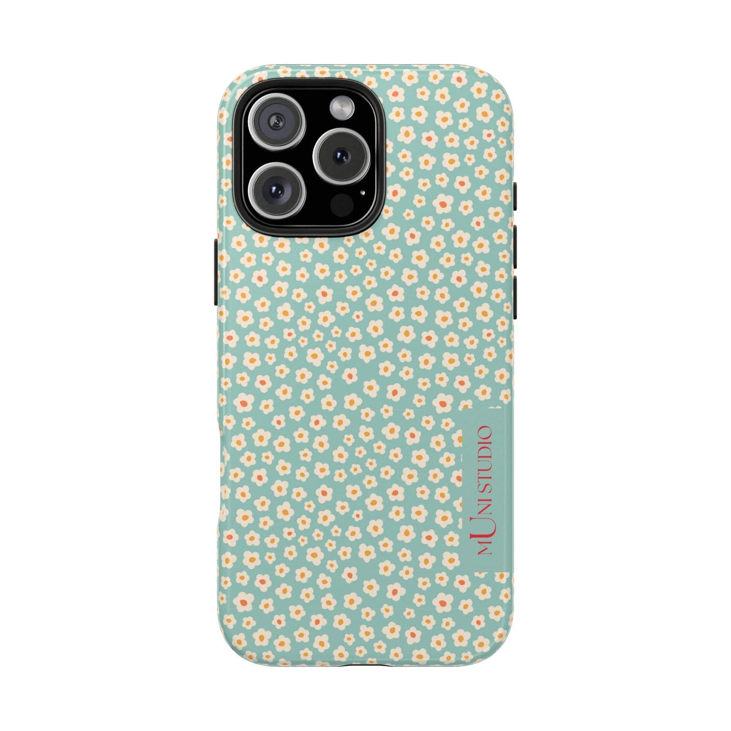 Muni Studio Phone Case iPhone 16 Pro Max FLOWER MATCHA, Tough Phone Case