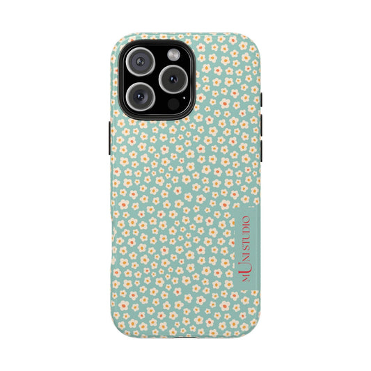 Muni Studio Phone Case iPhone 16 Pro Max FLOWER MATCHA, Tough Phone Case