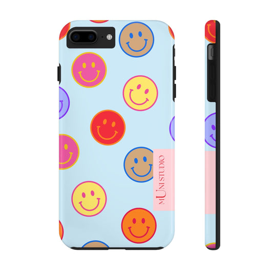 Muni Studio Phone Case iPhone 7 Plus, iPhone 8 Plus HORIZON BLUE SMILEY, Tough Phone Case