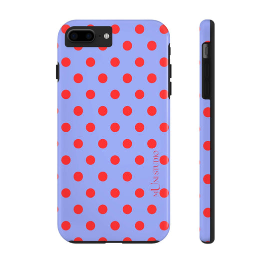 Muni Studio Phone Case iPhone 7 Plus, iPhone 8 Plus RED POLKA, Tough Phone Case