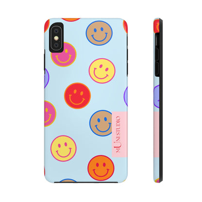Muni Studio Phone Case iPhone XS MAX HORIZON BLUE SMILEY, Tough Phone Case