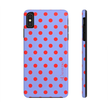 Muni Studio Phone Case iPhone XS MAX RED POLKA, Tough Phone Case