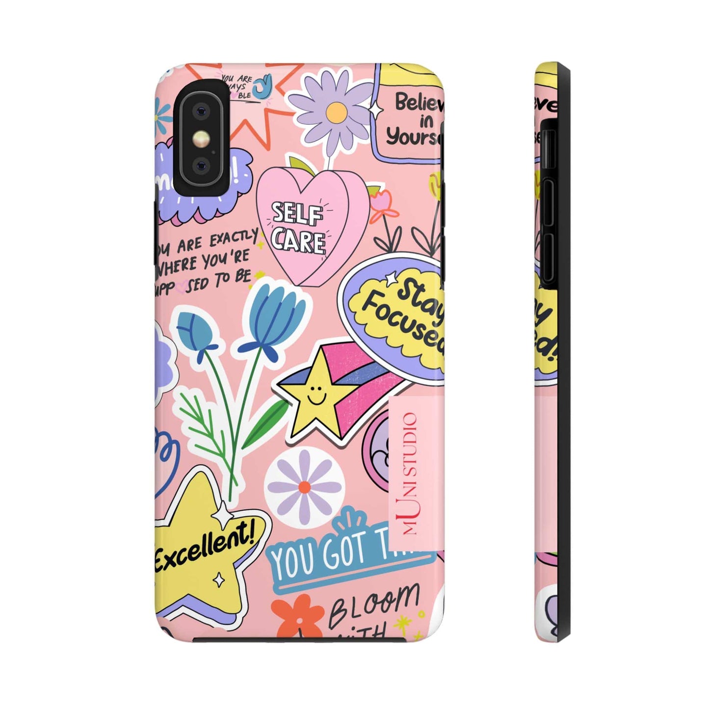 Muni Studio Phone Case iPhone XS SELF CARE, Tough Phone Case