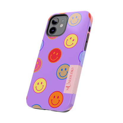 Muni Studio Phone Case LAVENDER SMILEY, Tough Phone Case