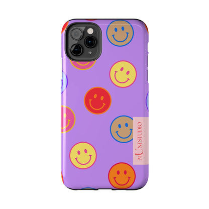 Muni Studio Phone Case LAVENDER SMILEY, Tough Phone Case