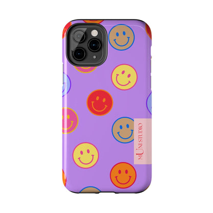 Muni Studio Phone Case LAVENDER SMILEY, Tough Phone Case