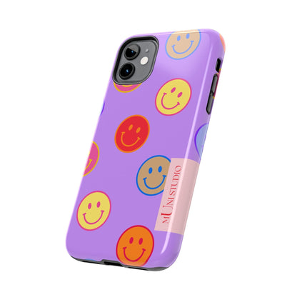 Muni Studio Phone Case LAVENDER SMILEY, Tough Phone Case