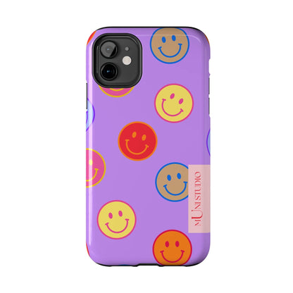 Muni Studio Phone Case LAVENDER SMILEY, Tough Phone Case