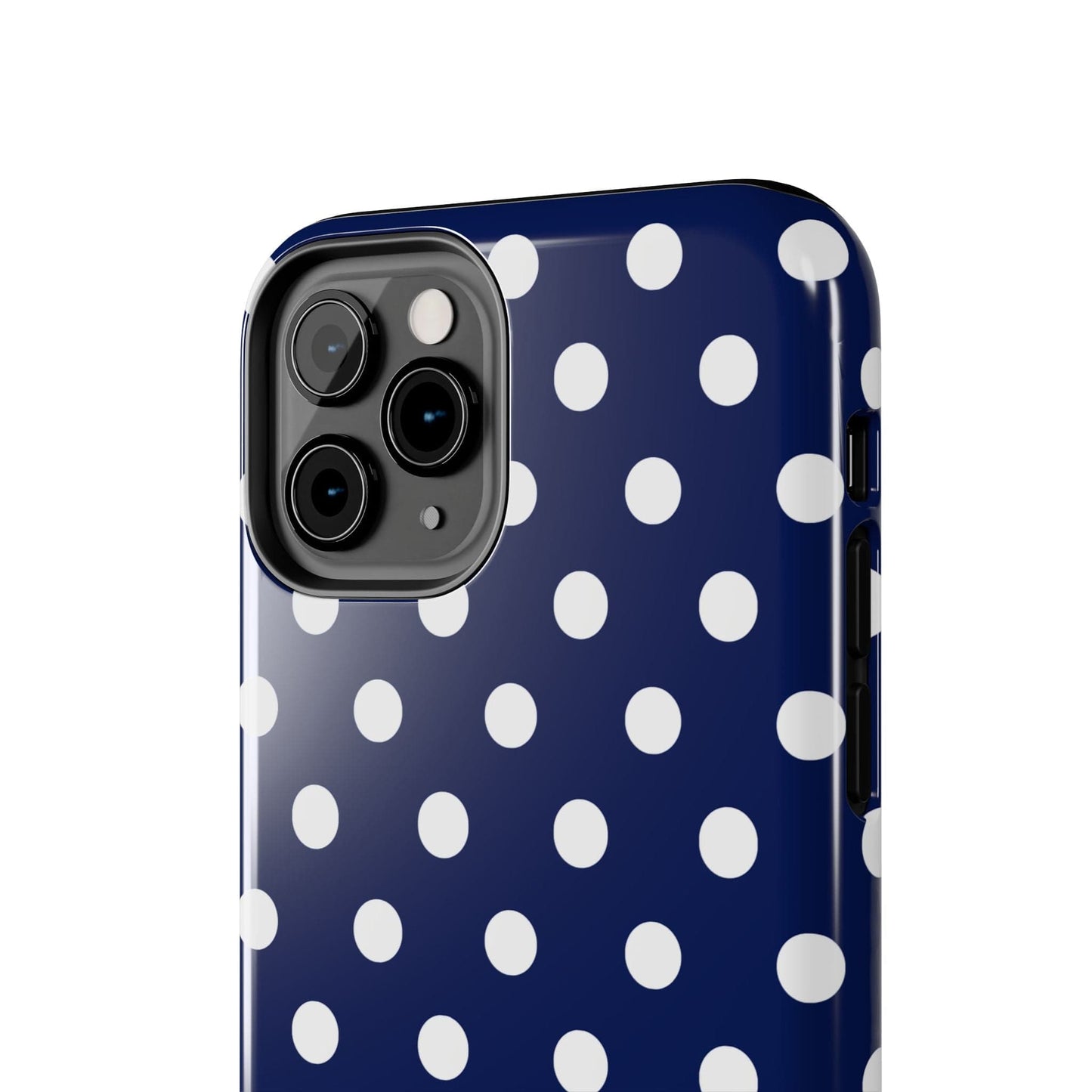 Muni Studio Phone Case NAVY POLKA, Tough Phone Case