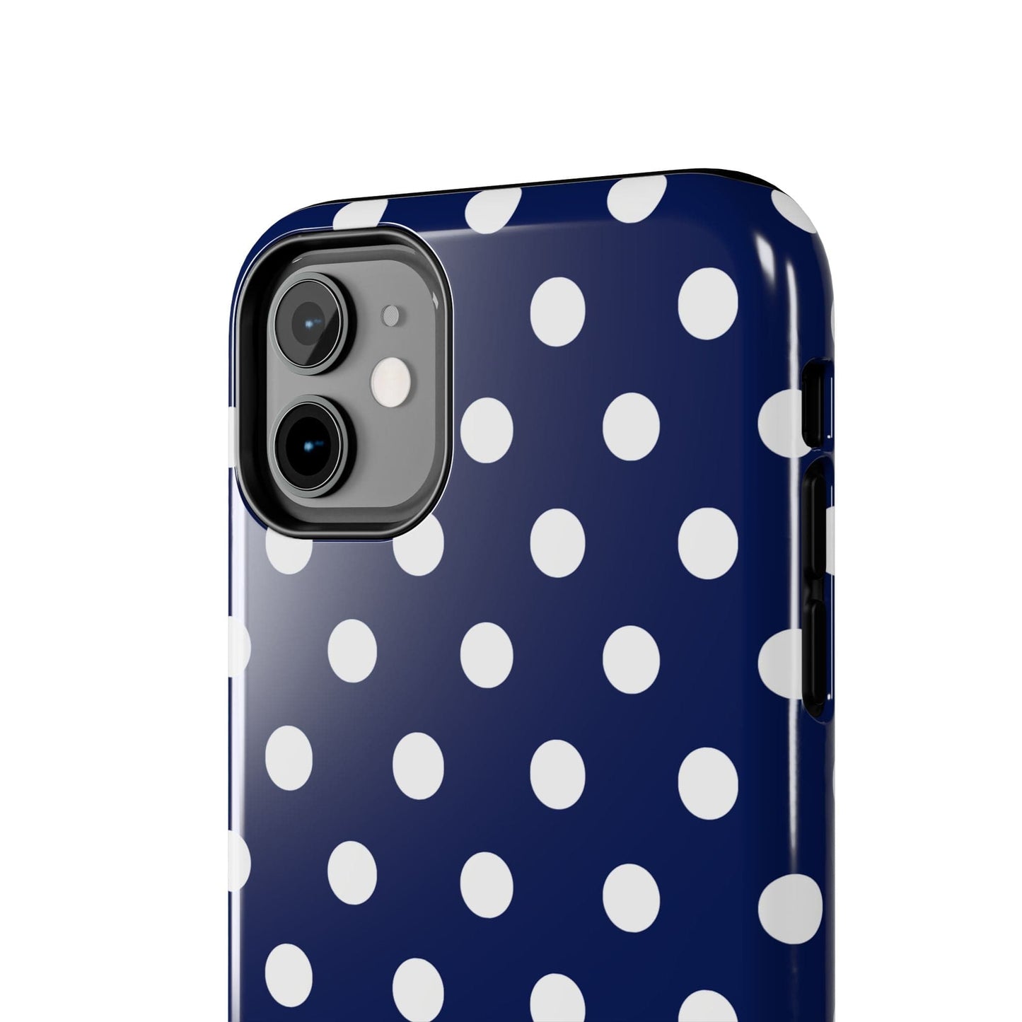 Muni Studio Phone Case NAVY POLKA, Tough Phone Case