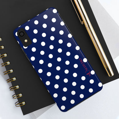 Muni Studio Phone Case NAVY POLKA, Tough Phone Case
