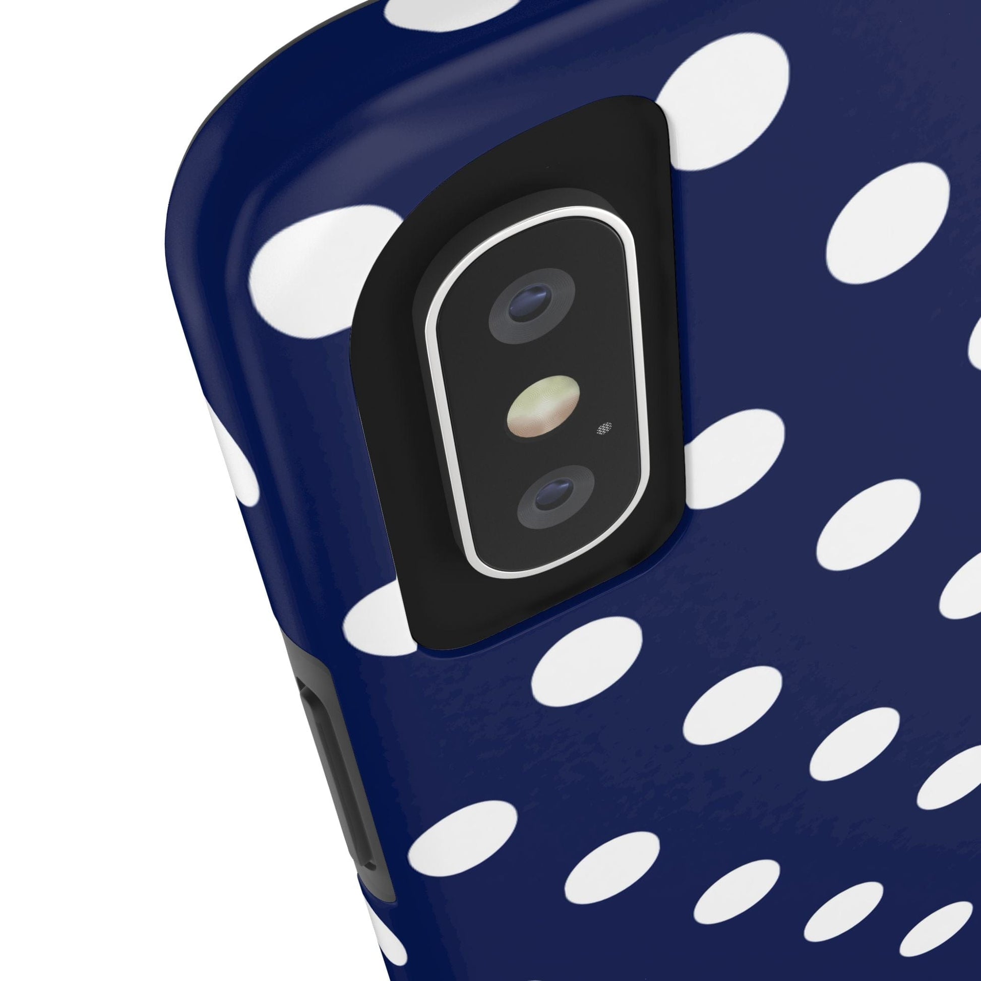 Muni Studio Phone Case NAVY POLKA, Tough Phone Case