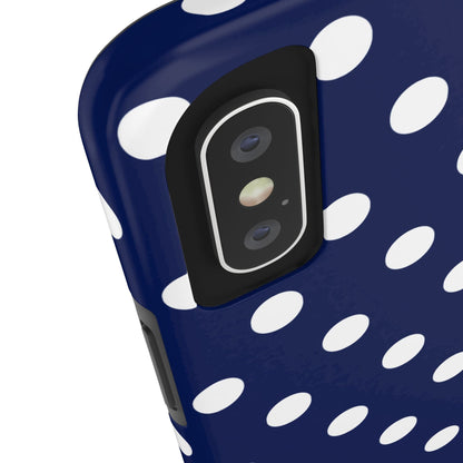 Muni Studio Phone Case NAVY POLKA, Tough Phone Case