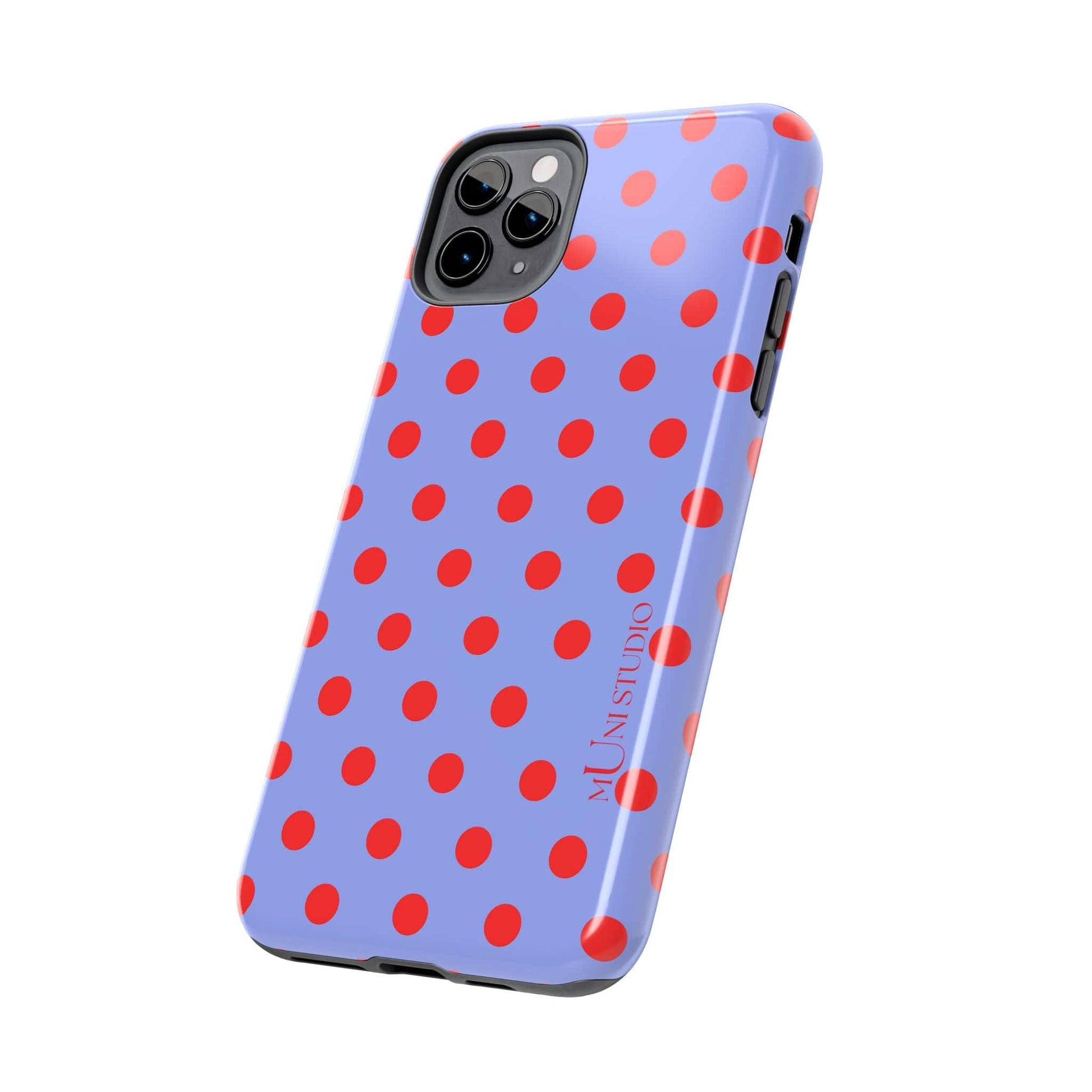 Muni Studio Phone Case RED POLKA, Tough Phone Case