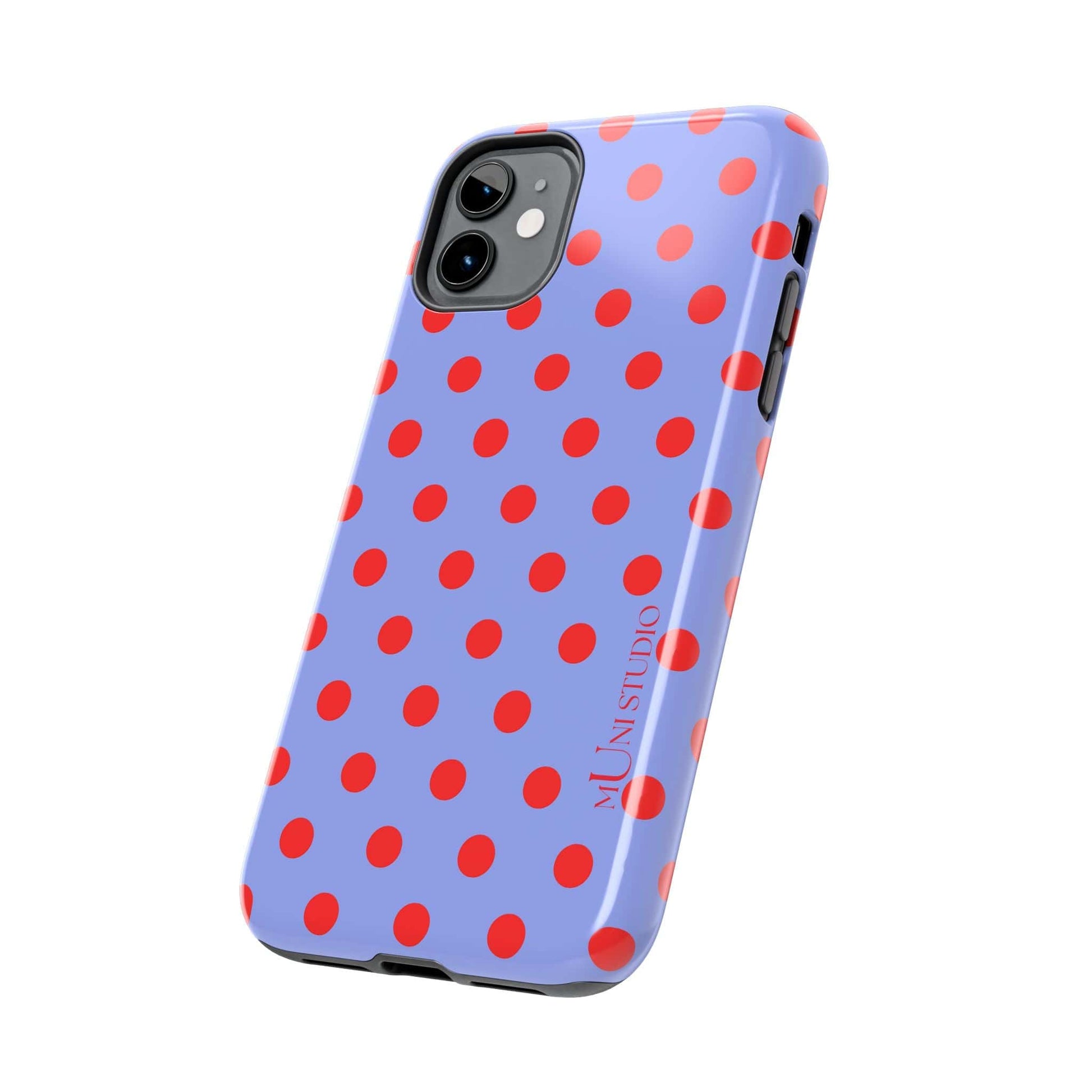 Muni Studio Phone Case RED POLKA, Tough Phone Case