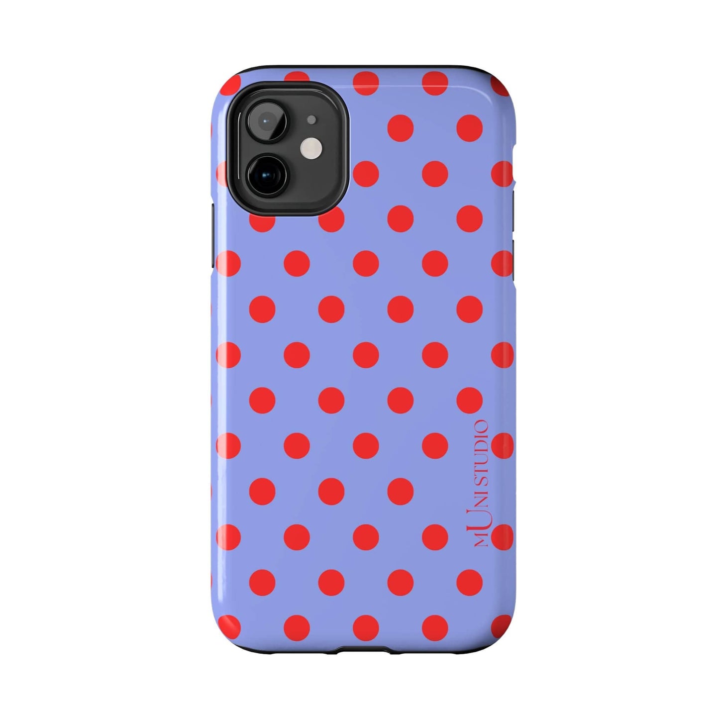 Muni Studio Phone Case RED POLKA, Tough Phone Case