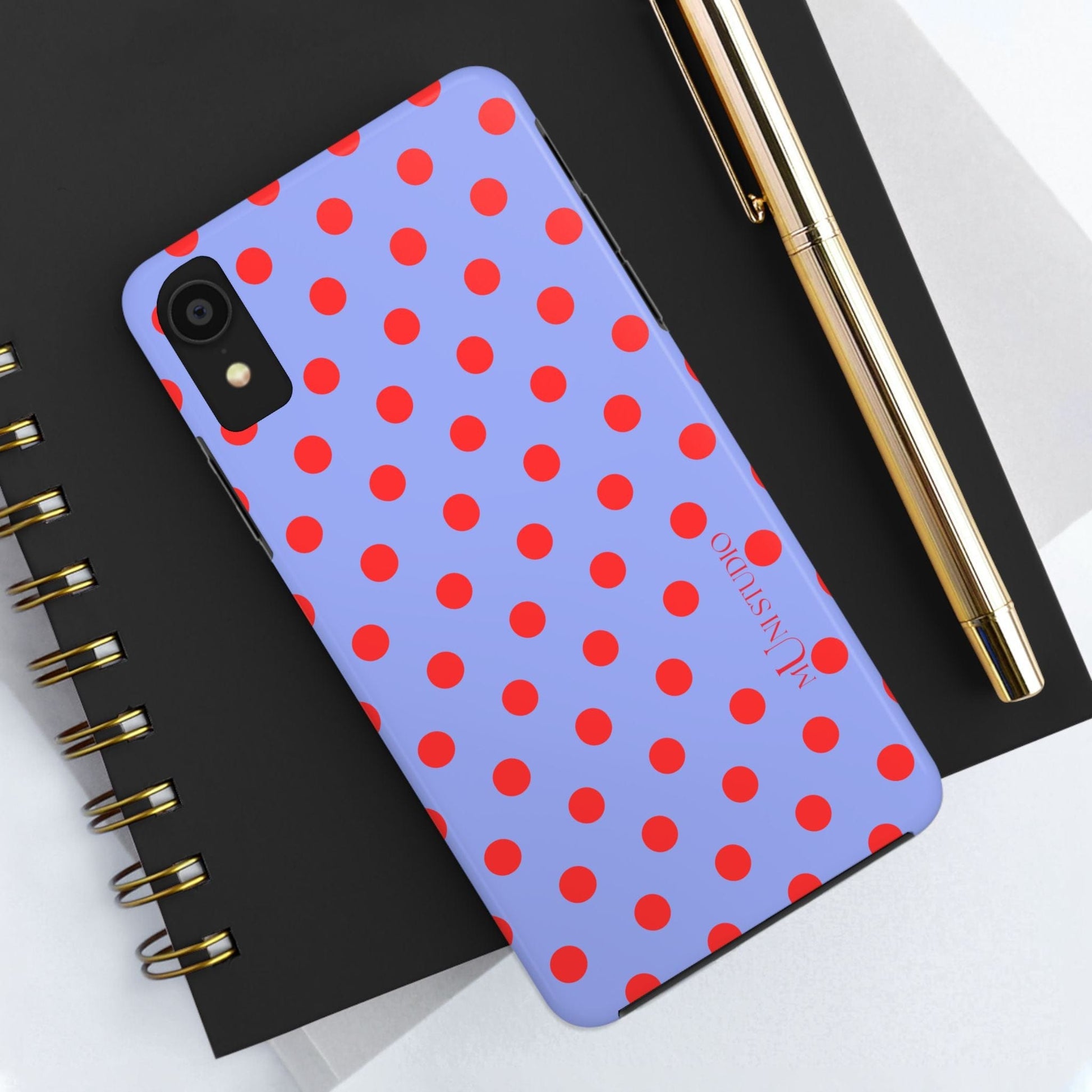 Muni Studio Phone Case RED POLKA, Tough Phone Case
