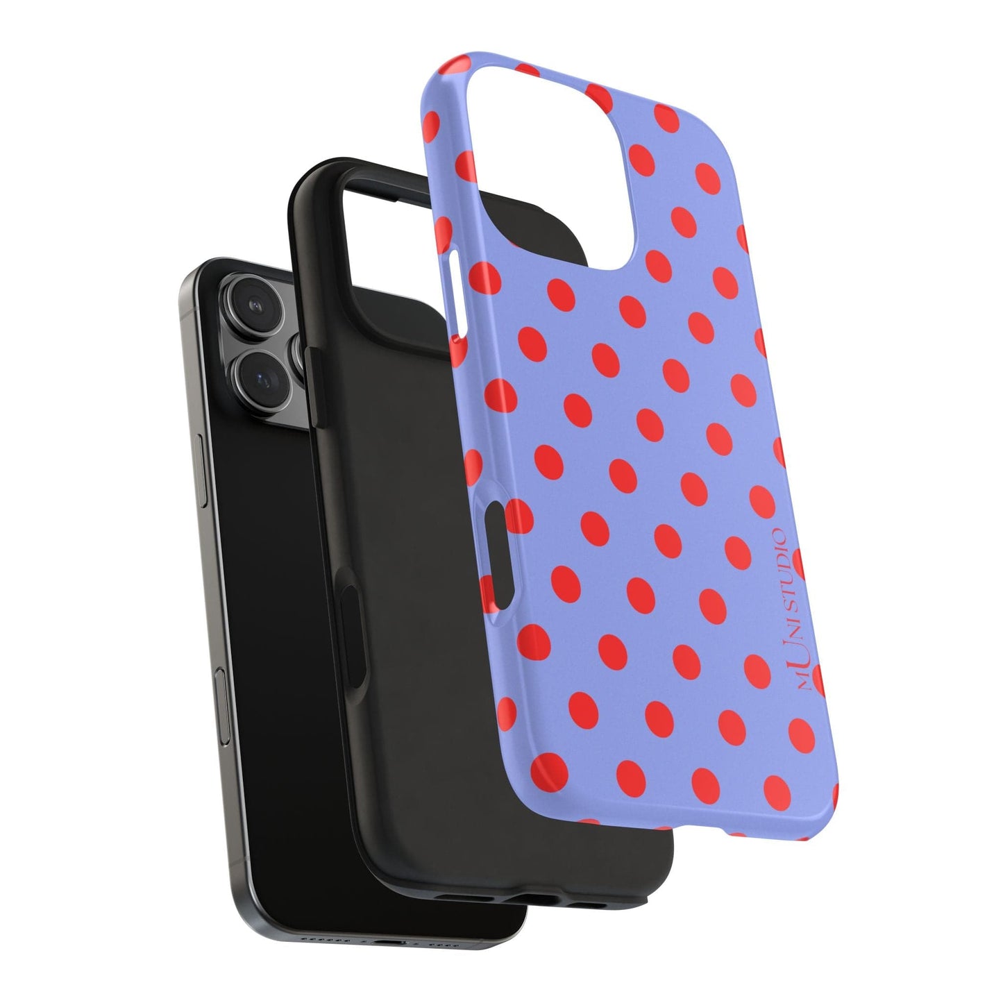 Muni Studio Phone Case RED POLKA, Tough Phone Case