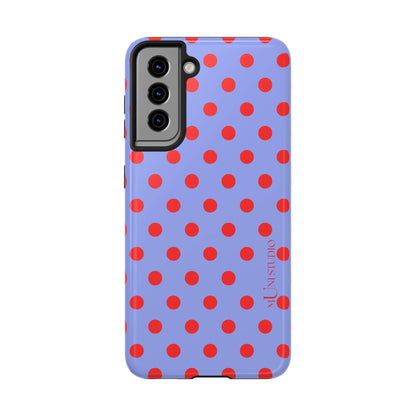 Muni Studio Phone Case Samsung Galaxy S21 RED POLKA, Tough Phone Case