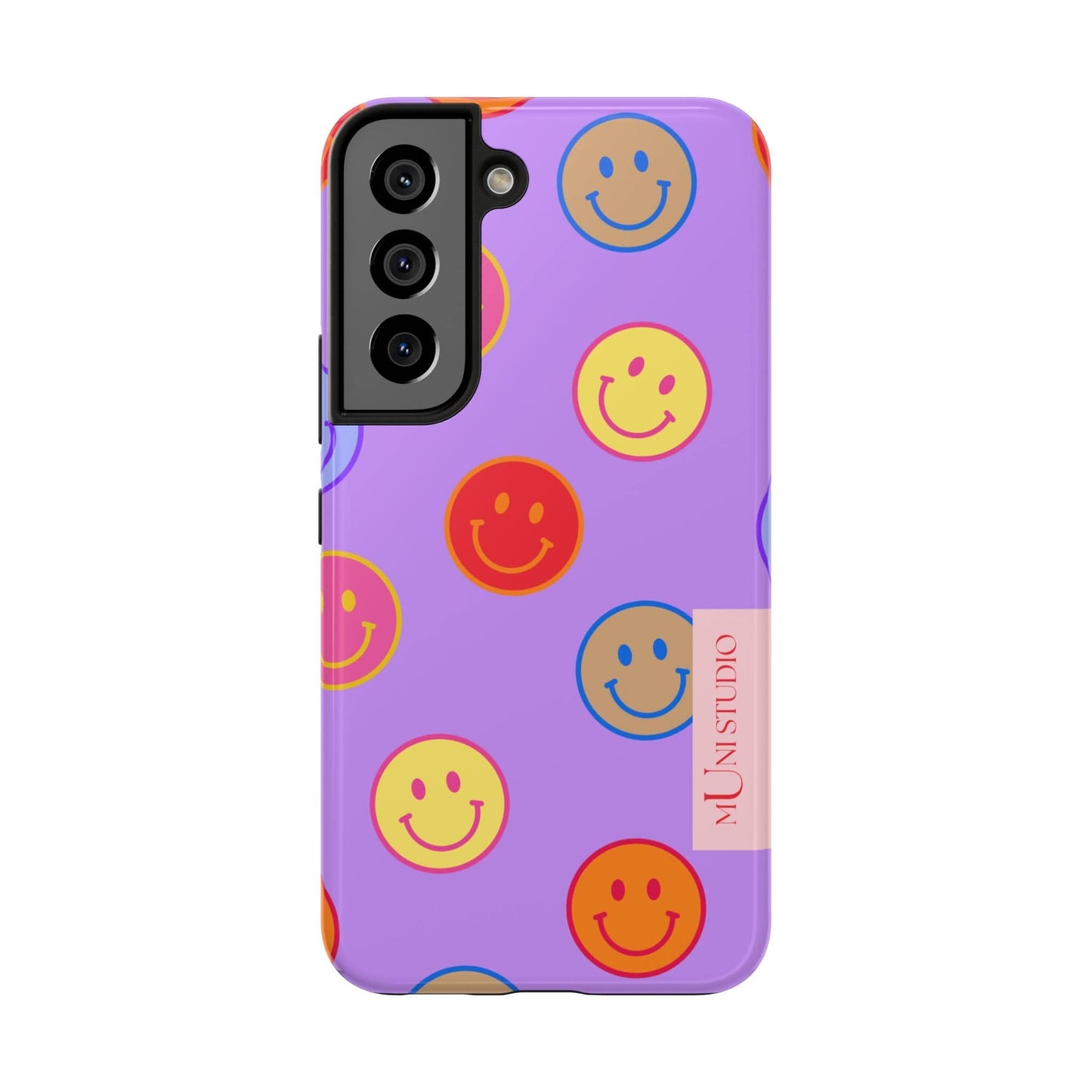 Muni Studio Phone Case Samsung Galaxy S22 LAVENDER SMILEY, Tough Phone Case