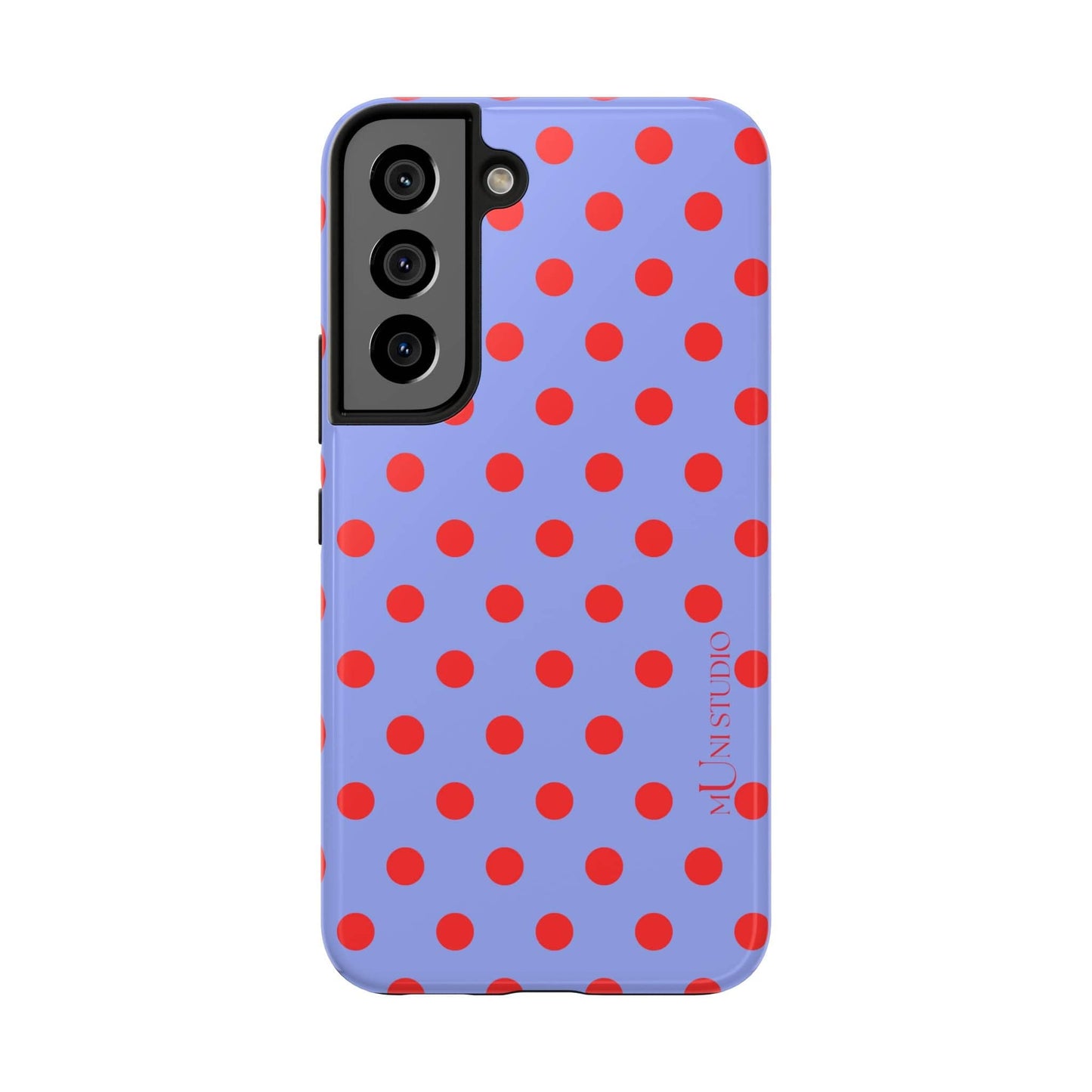 Muni Studio Phone Case Samsung Galaxy S22 RED POLKA, Tough Phone Case