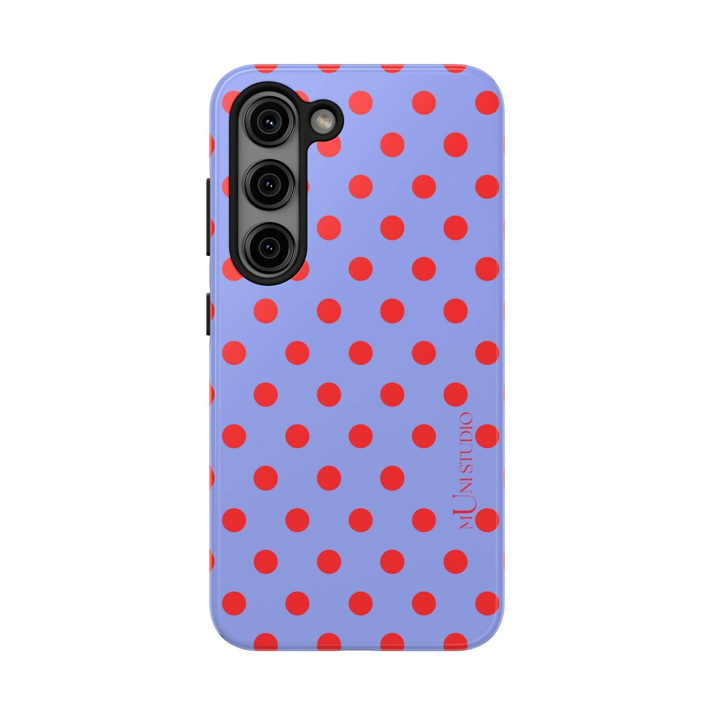 Muni Studio Phone Case Samsung Galaxy S23 RED POLKA, Tough Phone Case