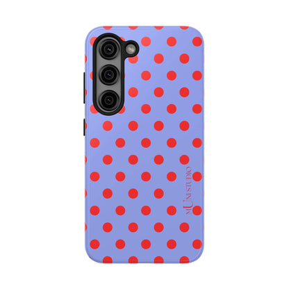 Muni Studio Phone Case Samsung Galaxy S23 RED POLKA, Tough Phone Case