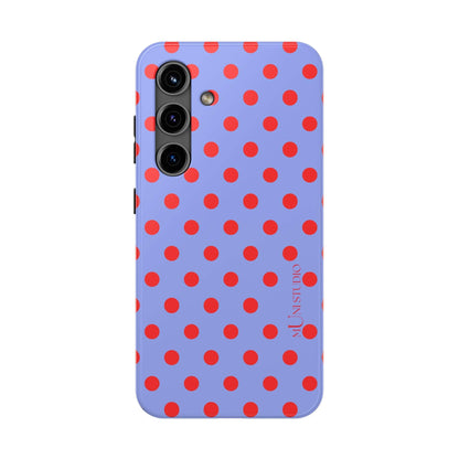 Muni Studio Phone Case Samsung Galaxy S24 RED POLKA, Tough Phone Case